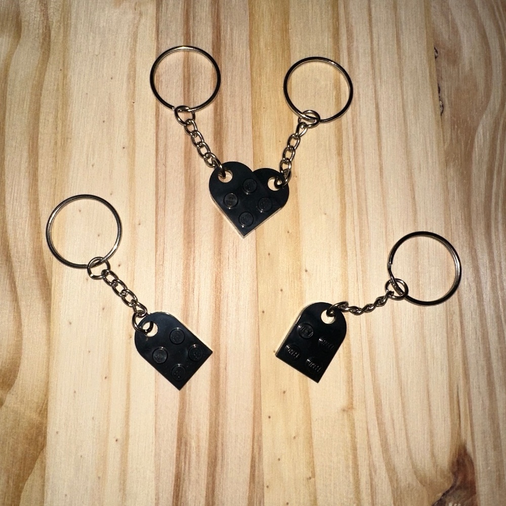 Lego Heart Keychain - 2 Keychains per set